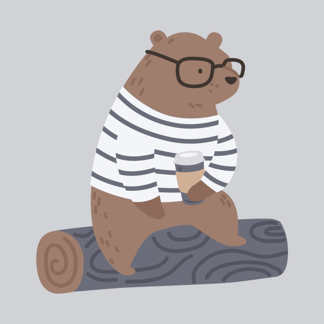 Hipster Bear by Brzozowska