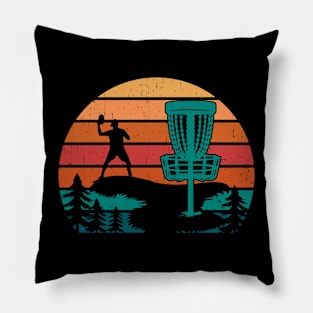 Retro Disc Golf Player Pillow