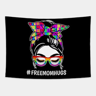 Pride Month Free Mom Hugs LGBT  Flag Tapestry