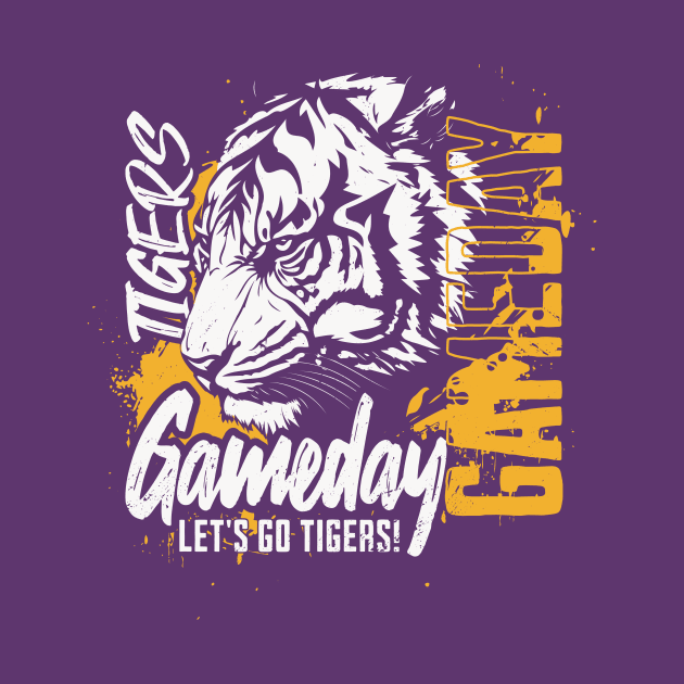 Vintage Tigers Gameday // High School Tigers School Spirit Gold by SLAG_Creative