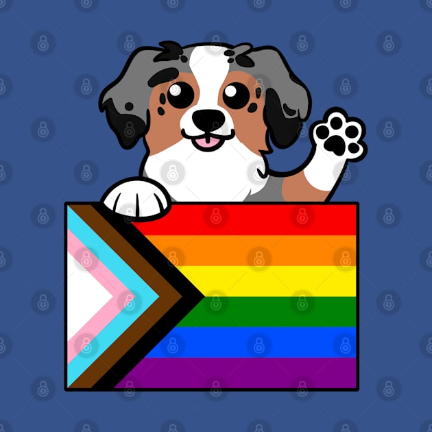 Love is Love Puppy - Blue Merle Aussie by LittleGreenHat