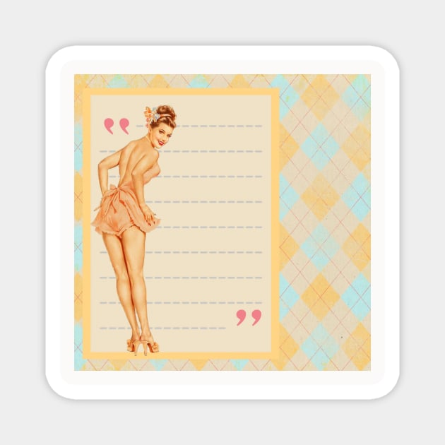 Vintage Pinup Girl Argyle Retro Pin Up Girl Magnet by DANPUBLIC