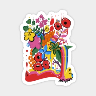 Flowers & Rainbows Magnet