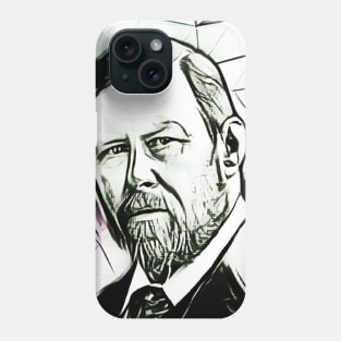 Bram Stoker Black and White Portrait | Bram Stoker Artwork 5 Phone Case