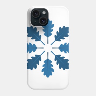 Radial Oak Leaves (Blue) Phone Case