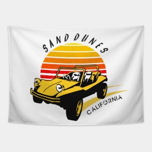 Sand Dunes Buggy - Retro Sunset Tapestry