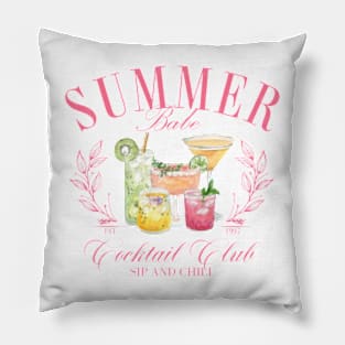 Summer Babe Cocktails Club Coquette Pillow