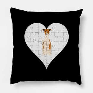 Whippet Heart Jigsaw Pieces Design - Gift for Whippet Lovers Pillow