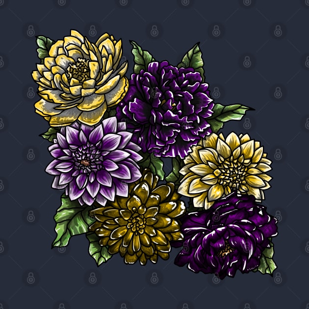 Enby Peonies and Dahlias by Art by Veya