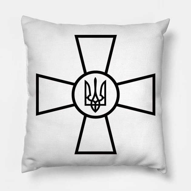 Ukraine Armed Forces Emblem Ukrainian Army Flag Pillow by Virhayune