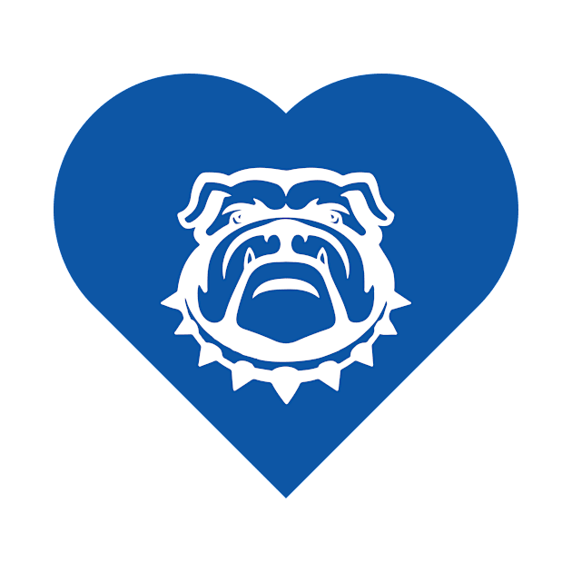 Bulldog Mascot Cares Blue by College Mascot Designs