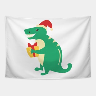 Christmas T-rex Tapestry