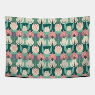 Tulips Flower Seamless Pattern V12 Tapestry