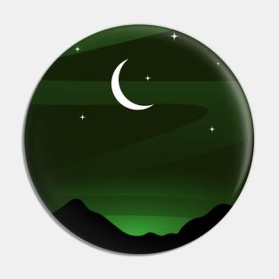 Green Mountains and Sky Pin