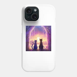 Adorable Two Cats Sunset Gaze Phone Case