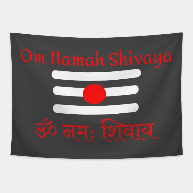 Om Namah Shivaya Tilak Tapestry by BhakTees&Things