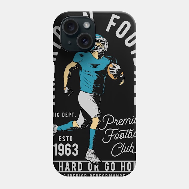 American Football College 63 Go Hard Or Go Home Phone Case by Schimmi