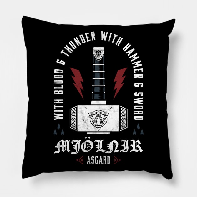 God of Thunder - Norse Mythology - Thor Pillow by Nemons