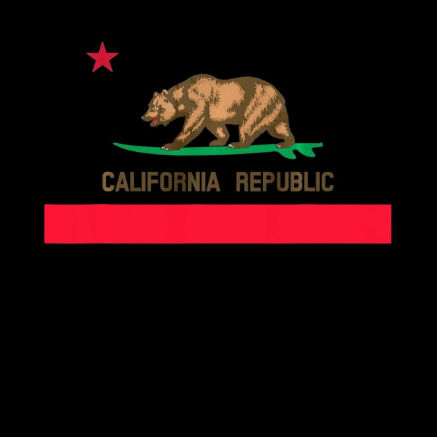 California Republic Surfing Bear State Flag by schaefersialice