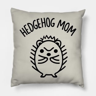 Cute Hedgehog Mom Line Art Pillow