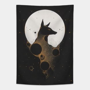 Monotone Illustration of Dog Tapestry