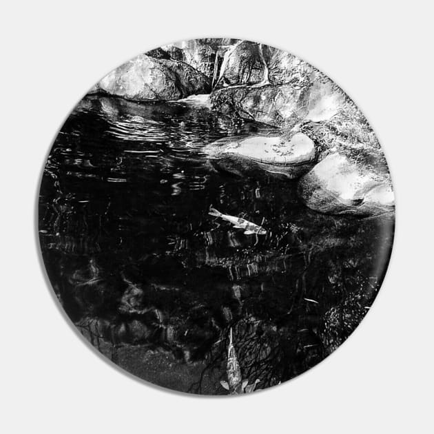 Reflecting Pond (Black & White) Pin by BlakCircleGirl