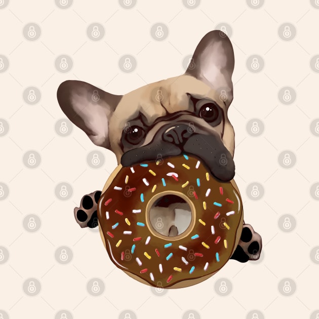 French bulldog sweet chocolate donuts for frenchie lover by Collagedream