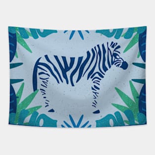 Tropical Zebra (Sapphire) Tapestry