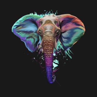 Splash Art Elephant T Shirt | Gifts for Elephant lovers T-Shirt