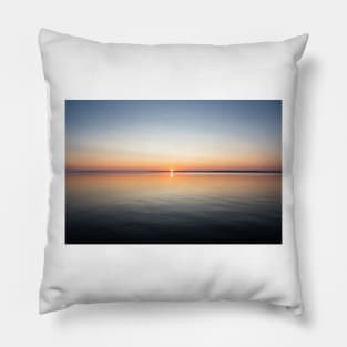 Calm serene sunrise lake scenery Pillow