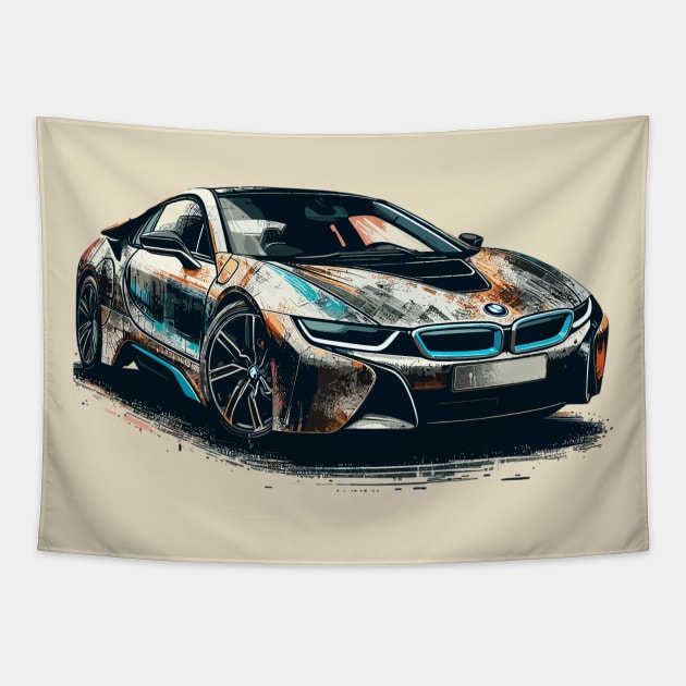 BMW i8 Tapestry by Vehicles-Art