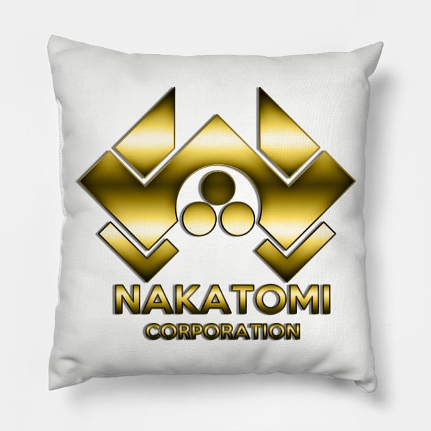 Nakatomi Logo - Gold Pillow by BigOrangeShirtShop