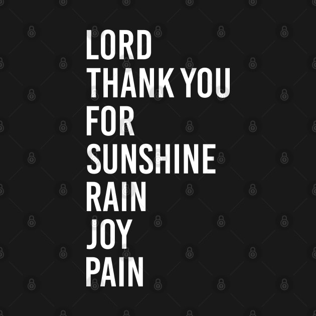 Lord Thank you for Sunshine - Thank you for Rain - Thank you for Joy - Thank you for Pain - It's a beautiful day by Printofi.com