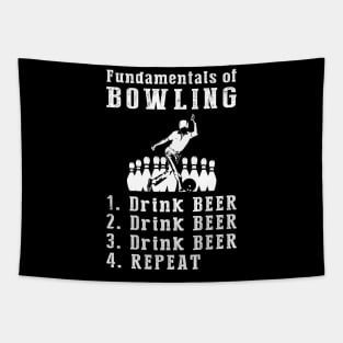 Bowling & Beer: Strikes and Sips Tee Tapestry