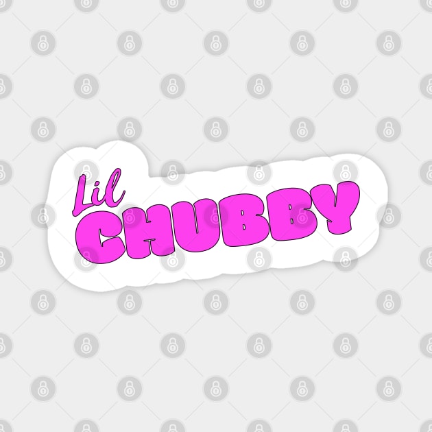 Lil Chubby Pink Black Outline Magnet by HighBrowDesigns