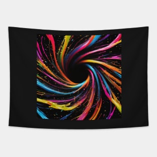 Swirly Silly String Absorbed into Black Hole Tapestry