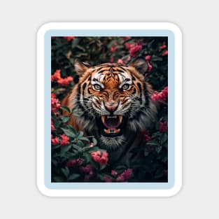 Floral Tiger Roar 2 Magnet