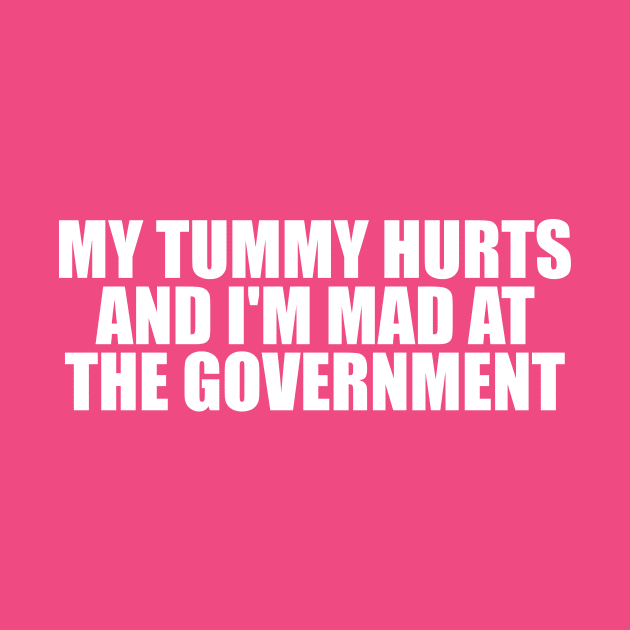 My Tummy Hurts and I'm Mad at the Government Funny Meme T Shirt Gen Z Humor, Tummy Ache Survivor, Introvert gift by ILOVEY2K