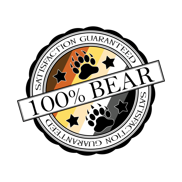 100% Satisfaction Guaranteed Gay Bear Pride Flag Colored Stamp of Approval by LiveLoudGraphics