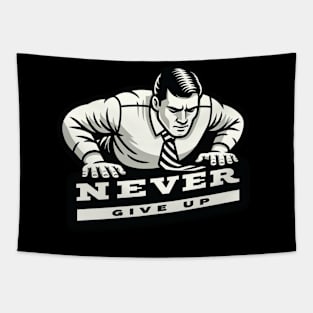 office worker push up never give up Tapestry