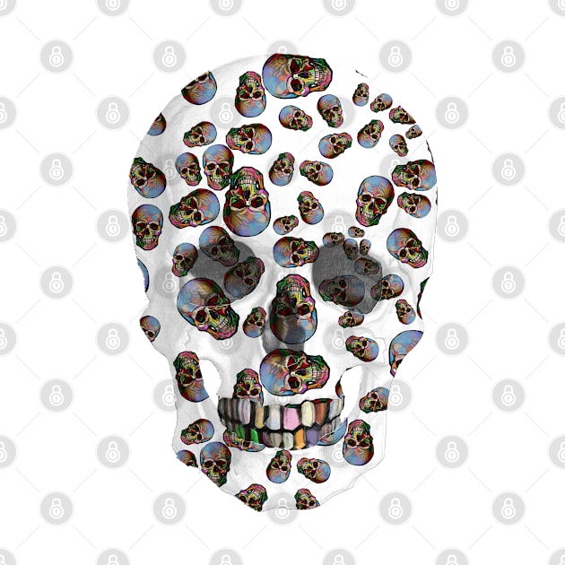 Happy Skull Pattern (white) by zuzugraphics