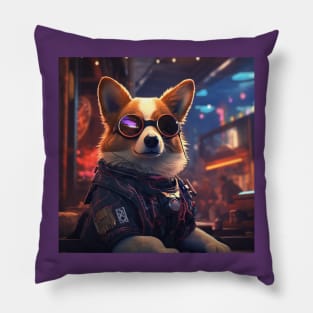 Cyberpunk Corgi Pillow