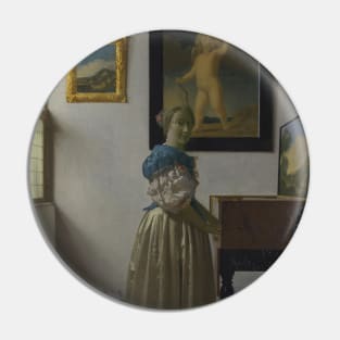 Lady Standing at a Virginal by Jan Vermeer Pin