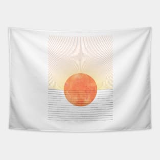 Abstract orange sun Tapestry