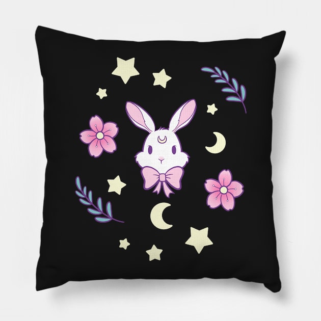 Sakura Bunny // Black | Nikury Pillow by Nikury