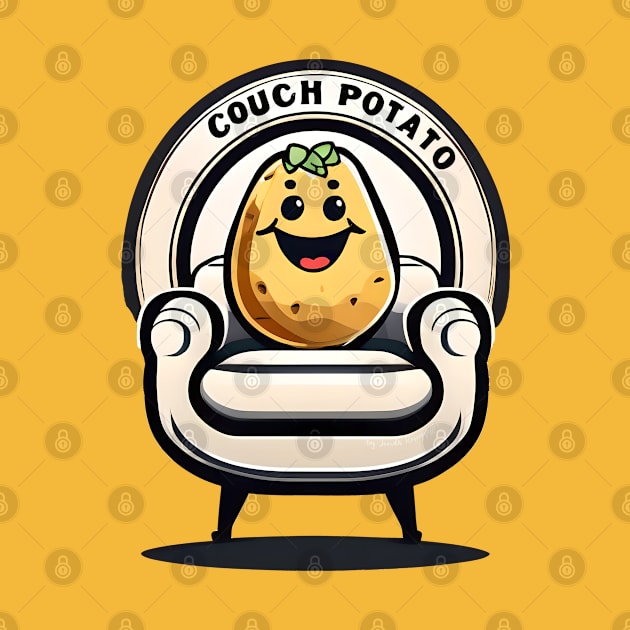 cute couch potato on an armchair by by Joerdis Rosenpfeffer