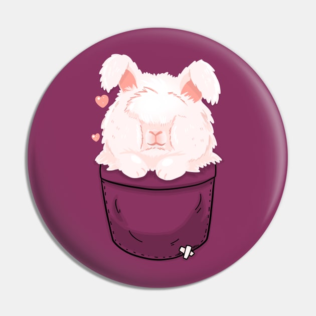 Pocket Cute Angora rabbit Pin by TechraPockets