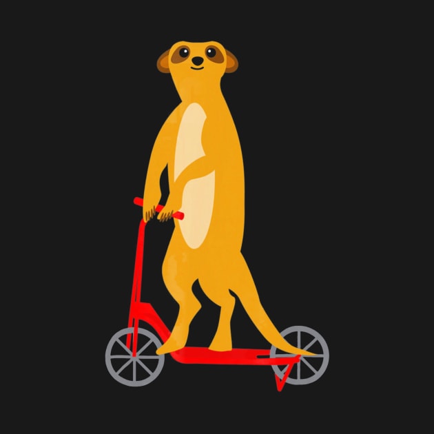 Meerkat Riding Scooter T Shirt For Men Women Boys Girls by mlleradrian