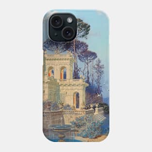 Villa, a Fountain by the Lake in the Foreground by Ferdinand Knab Phone Case