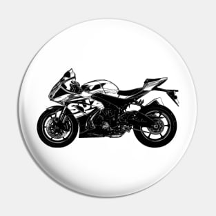 GSX R1000 Side View Sketch Art Pin